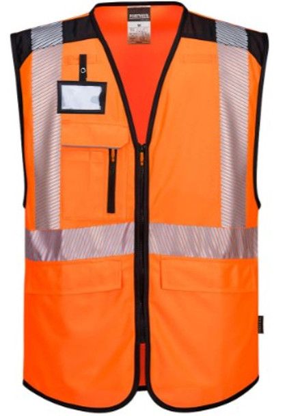 CHALECO PW3 EXECUTIVE ALTA DE VISIBILIDAD NARANJA/NEGRO PORTWEST PW309-OBR