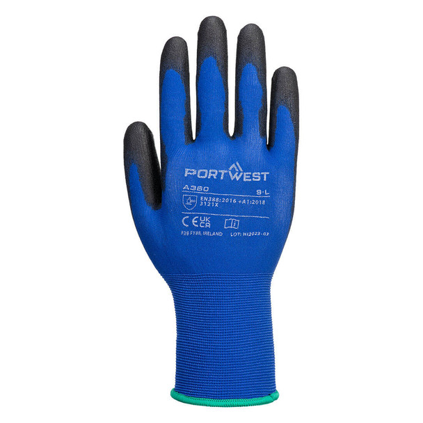 GUANTE SENTI-FLEX USO GENERAL NYON+ELAST+POL EN 388 : 2016 + A1: 2018 (3121X) COLOR AZUL/NEGRO A360