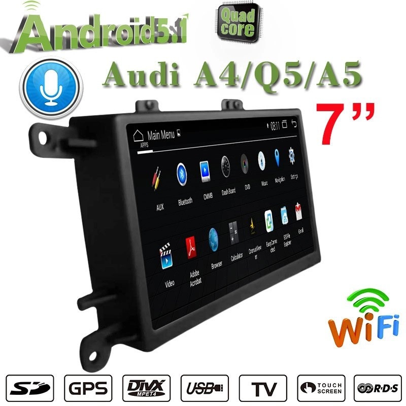 7 Inch Touchscreen for Audi A4 /Q5 /A5 MMI 3G Multimedia GPS Navigation Apple Carplay Android Mirroring Radio Bluetooth Aftermarket Stereo Head Unit Upgrade