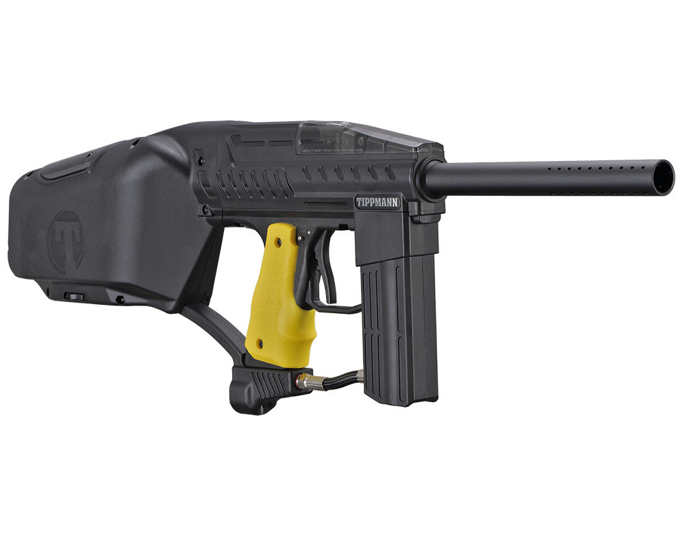 Tippmann Raider Rental Paintball Gun - Black w/ Yellow Grips