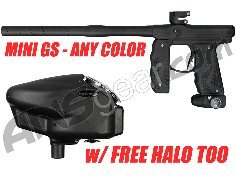 Empire Mini GS Paintball Gun w/ 2 Piece Barrel & Free Halo Too Loader w