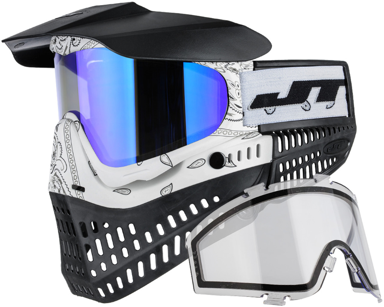 JT ProFlex Paintball Mask - Bandana White