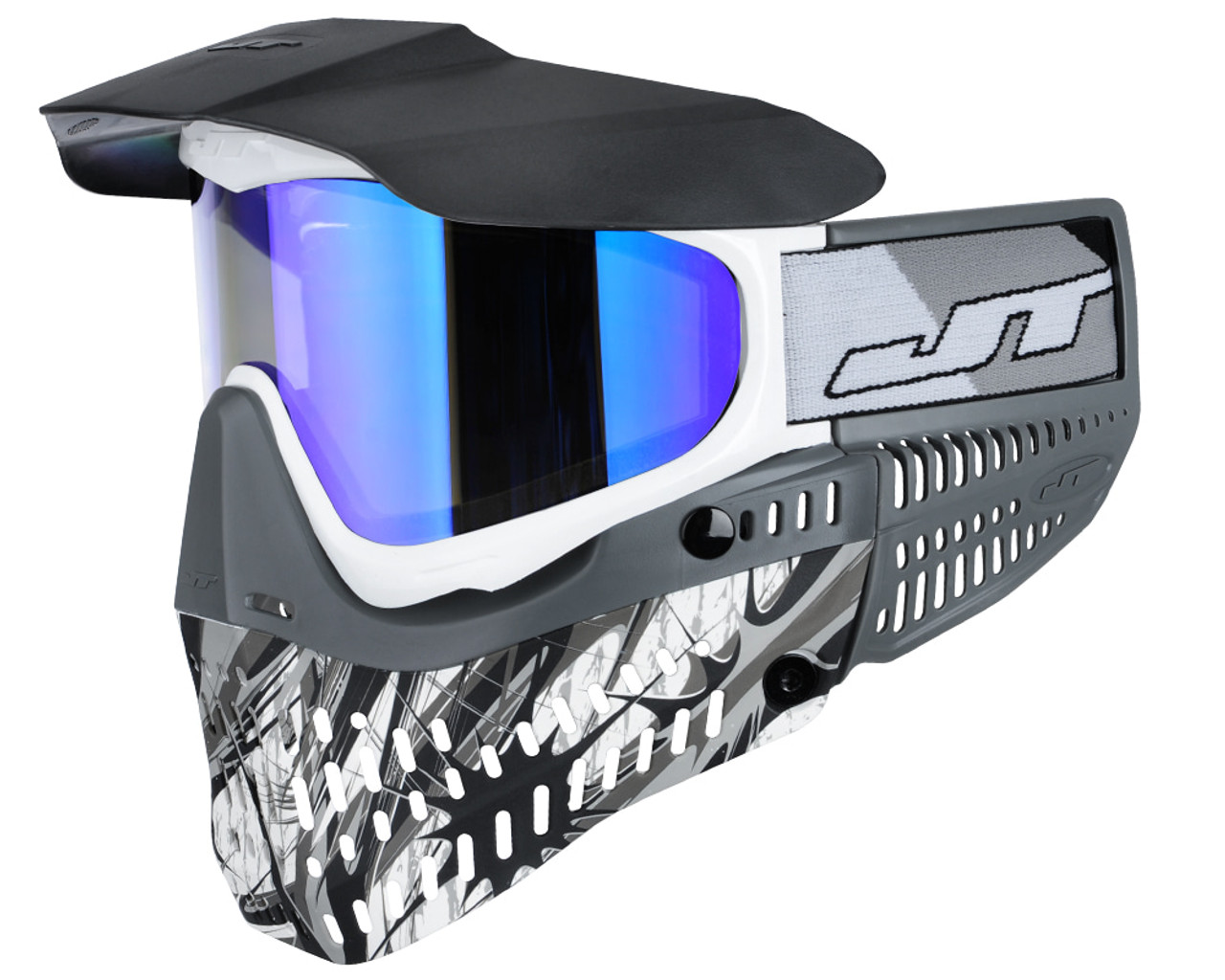 NEW JT Proflex White Blue Black Paintball Mask Goggle Sky Prism Thermal Lens
