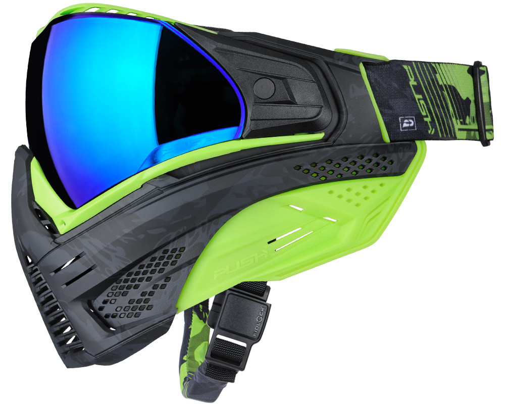 Push Unite Paintball Mask - Black/Lime Camo