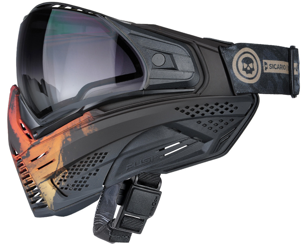 UNITE Push ペイントボールマスクスモークフェイドレンズサバゲー Push Unite Paintball Mask - Infamous Fire Skull
