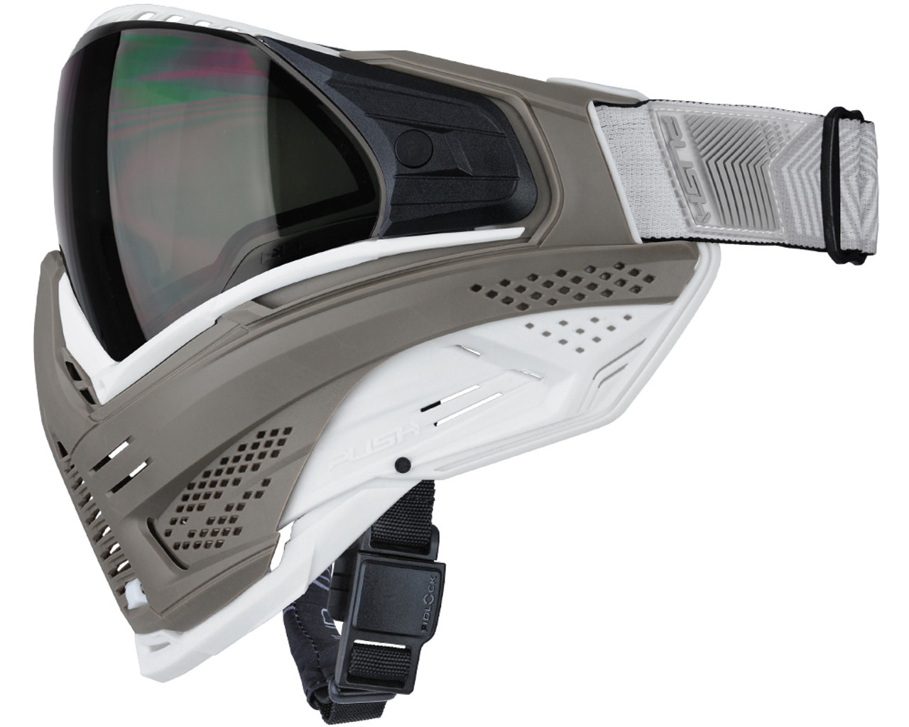 Push Unite XL Paintball Mask - Tan/White