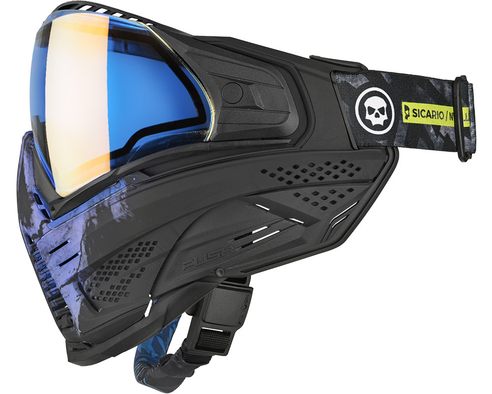 Push Unite XL Paintball Mask - Infamous Blue Skull