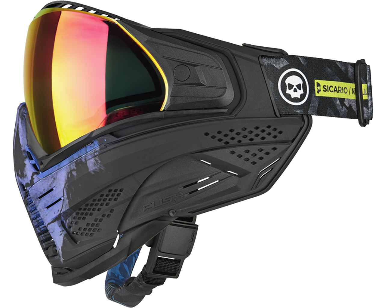 Push Unite XL Paintball Mask - Infamous Blue Skull