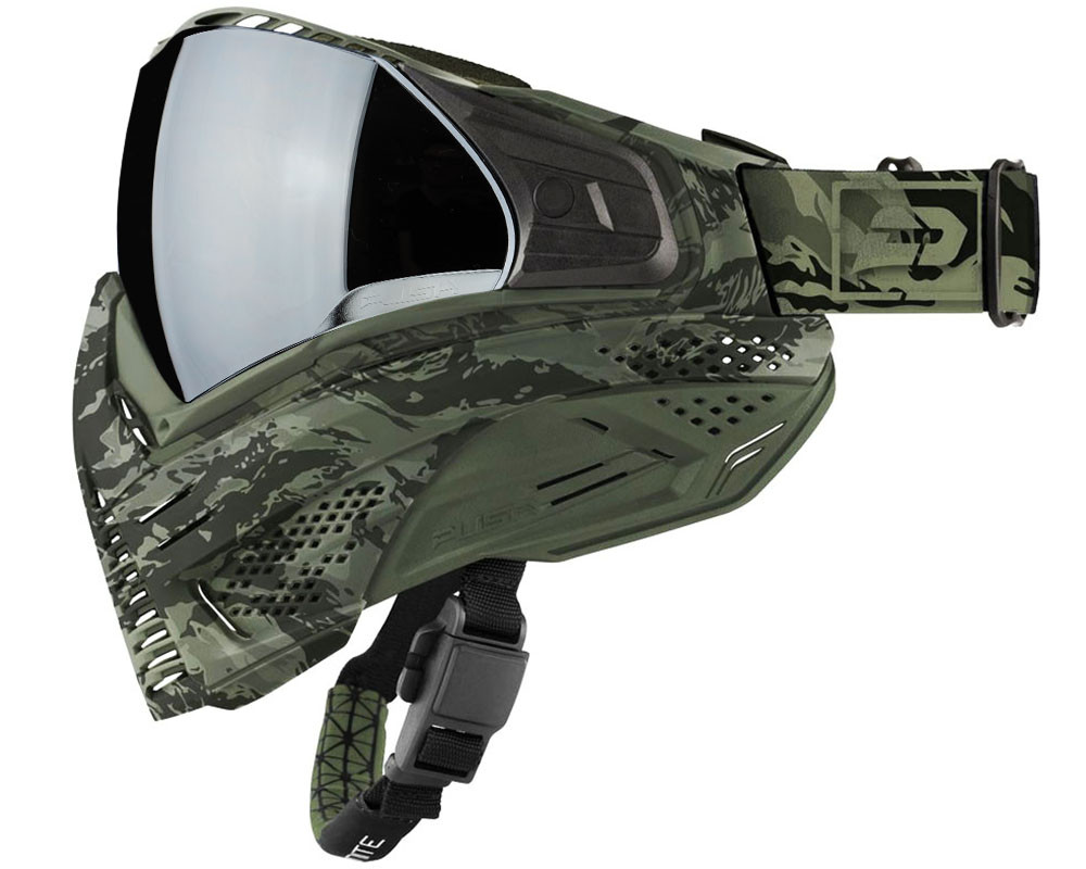 PUSH UNITE - FLECKTARN CAMO　プッシュユナイト Push Unite Paintball Mask - Olive Camo