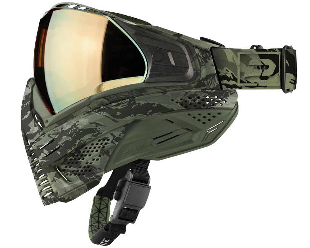 PUSH UNITE - FLECKTARN CAMO　プッシュユナイト Push Unite Paintball Mask - Olive Camo