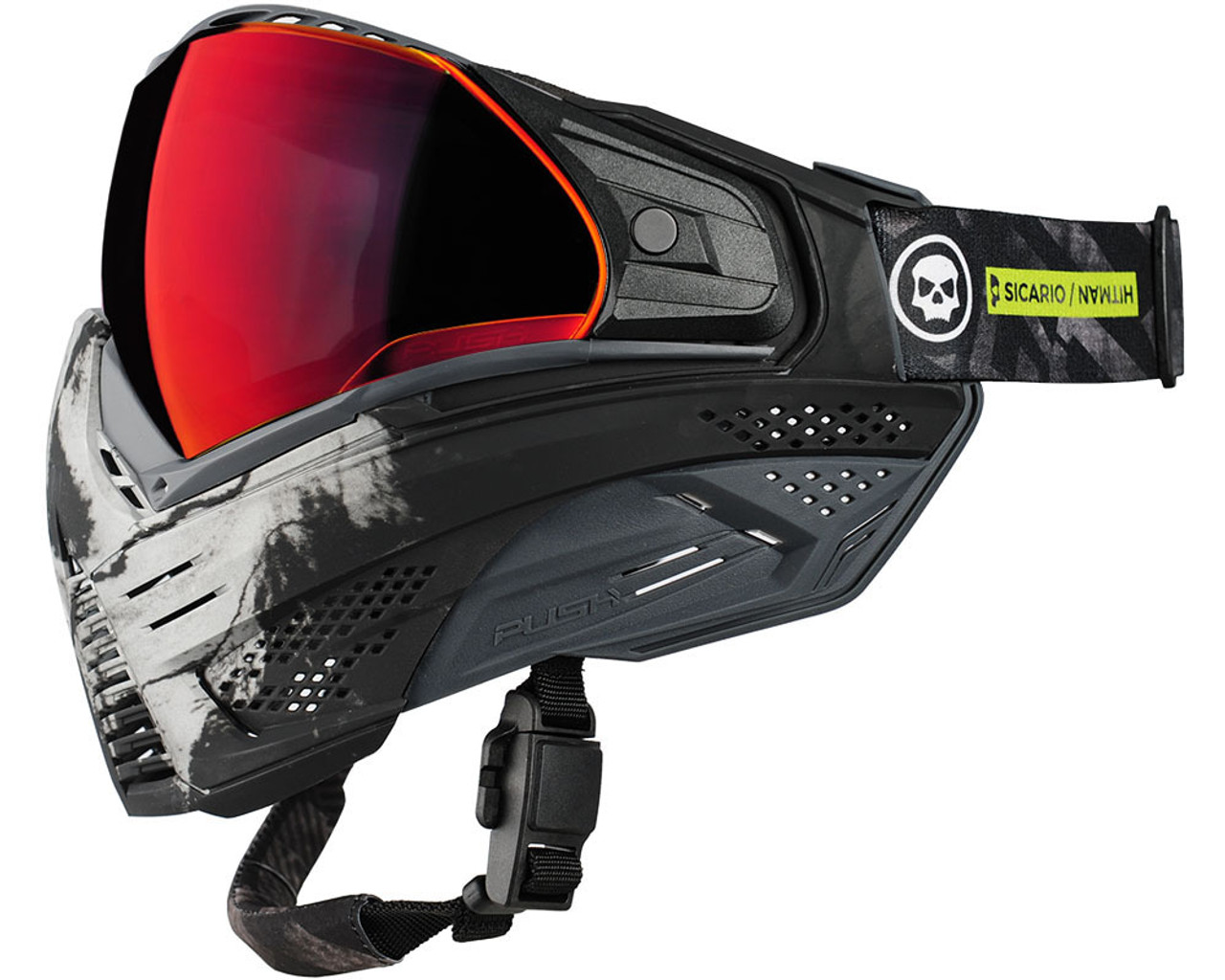 Push Unite Paintball Mask - Infamous Black Skull