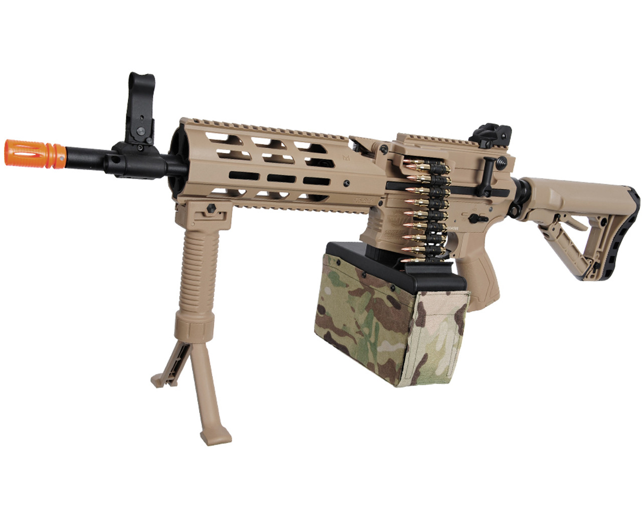 G&G Armament CM16 LMG AEG Airsoft Gun - Tan (EGC-16P-LMG-DNB-NCM)