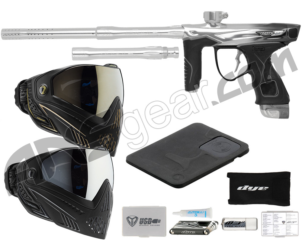 Dye M3+ 2.0 Paintball Gun With Free i5 2.0 Mask Cobalt Silver Fade