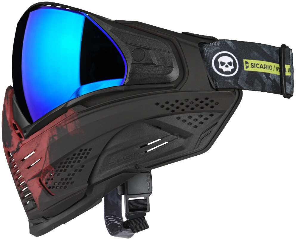 Push Unite XL Paintball Mask - Infamous Red Skull