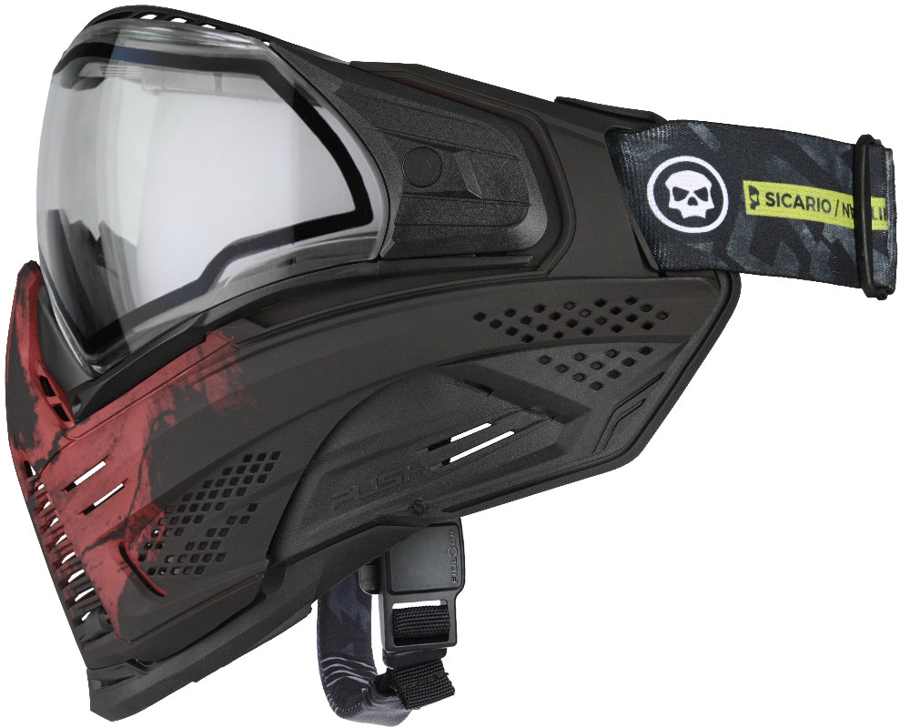 Push Unite XL Paintball Mask - Infamous Red Skull
