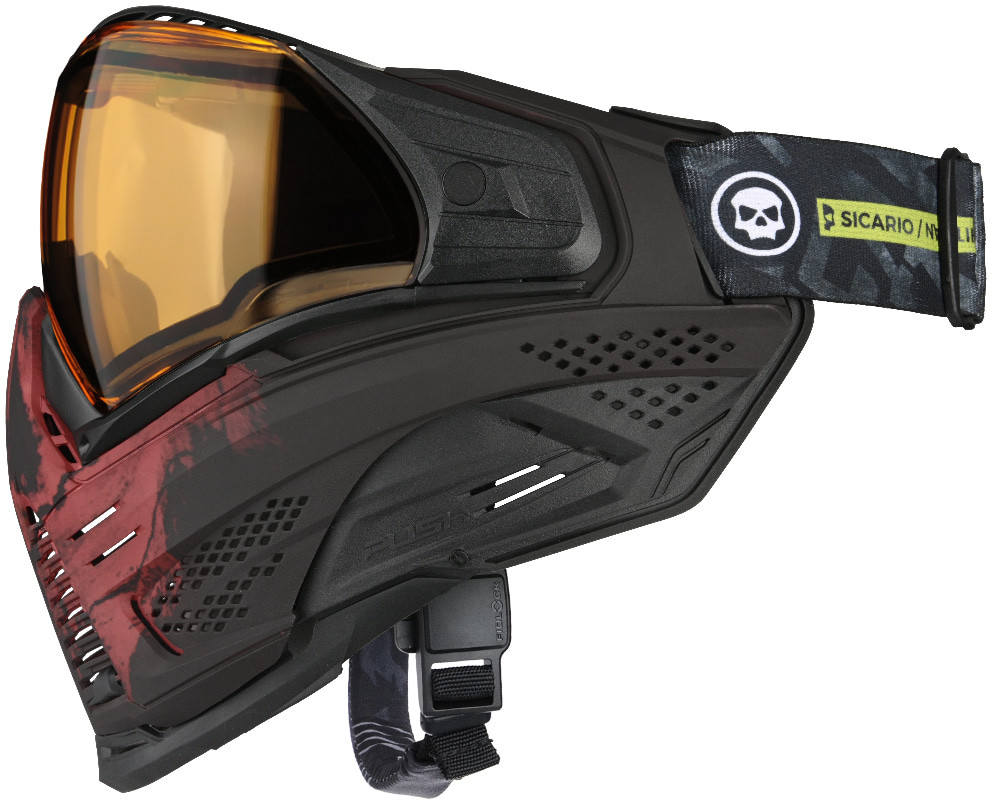 Push Unite XL Paintball Mask - Infamous Red Skull