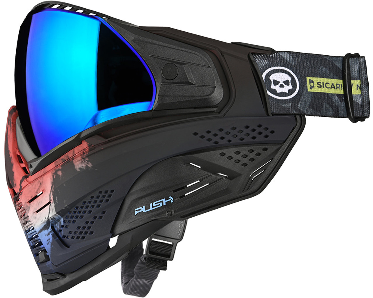 ドラ猫　Infamous X Unite pushマスク Push Unite Paintball Mask - Infamous Black Skull