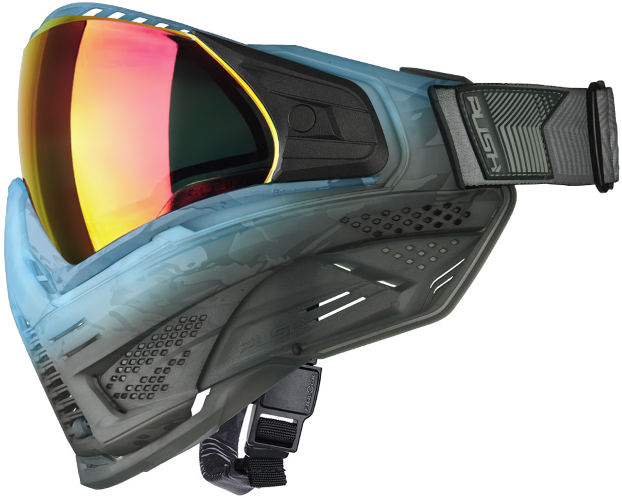 ULTRA PUFF MASK JIGGLY ブラウンL100 Push Unite XL Paintball Mask - FLX Teal/Grey Fade