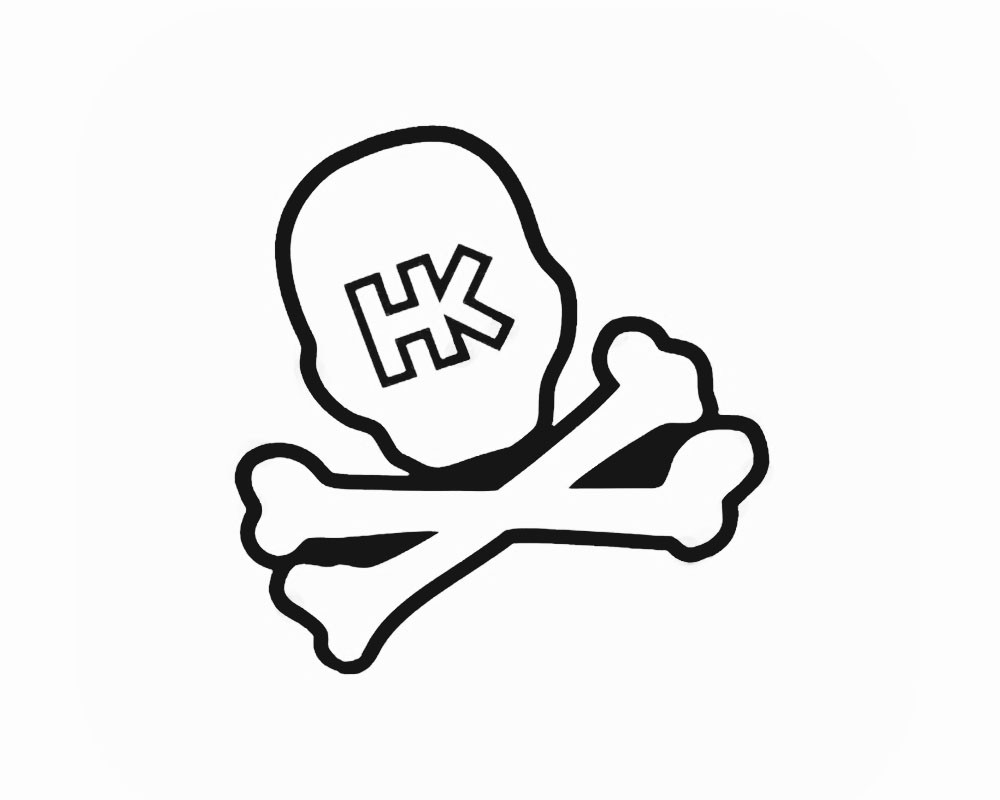 HK Army Giant 15 Inch Skull Car Sticker - Black (ZYX-2602)
