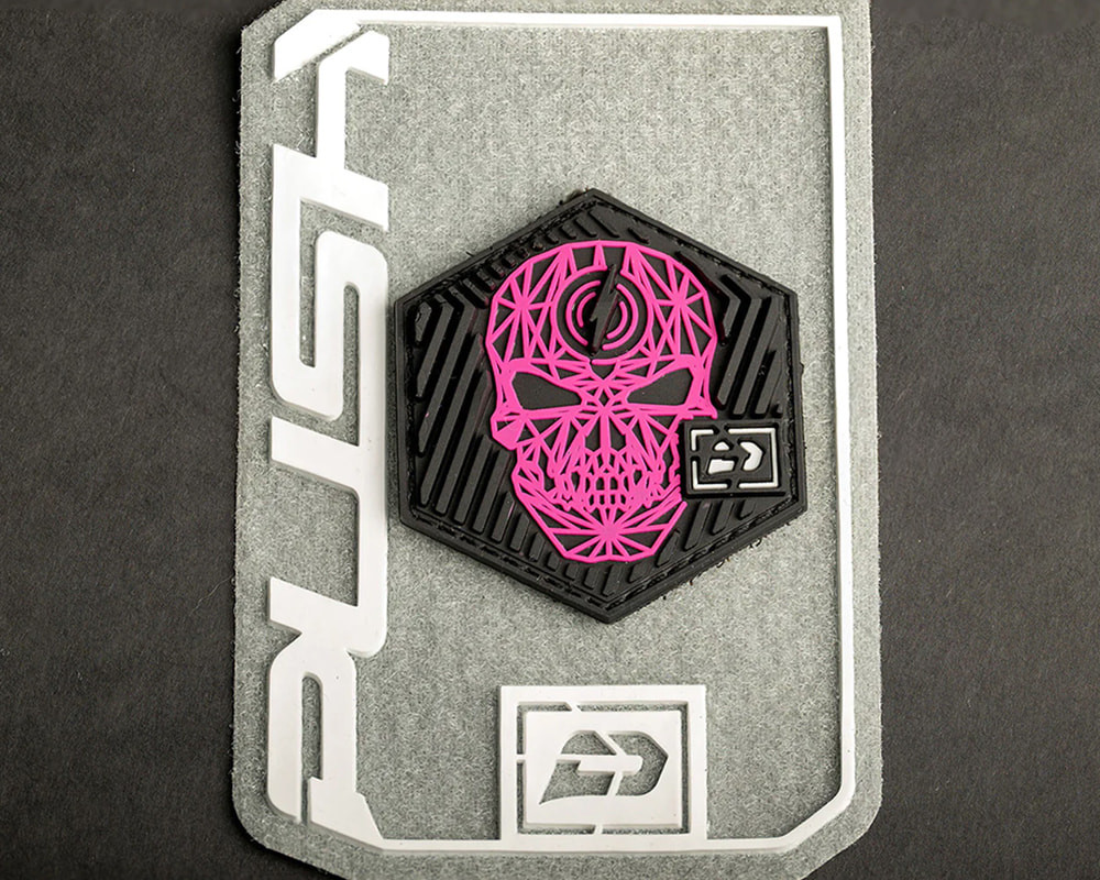 Push Rubberized Velcro Patch - Crystal Pink