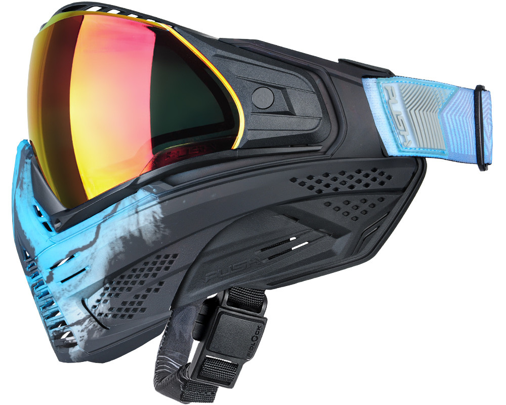 Push Unite Paintball Mask - Infamous Blue Fade Skull