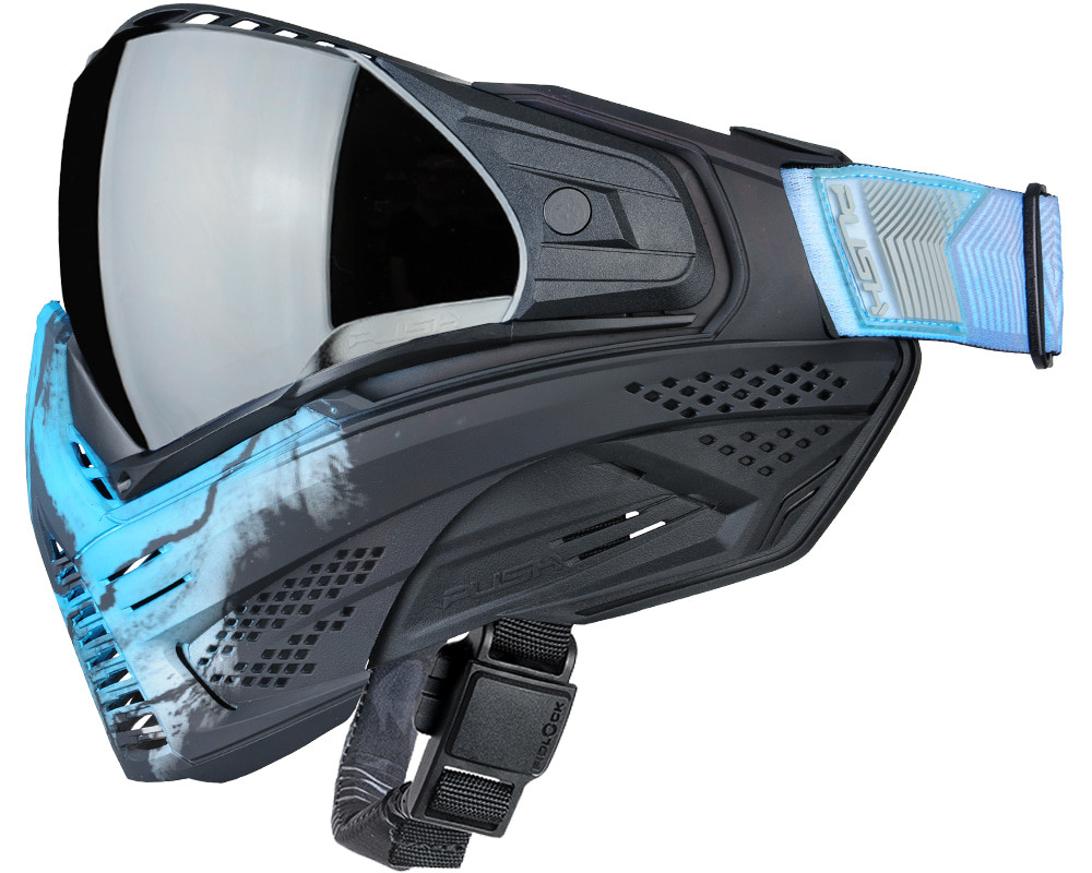 Push Unite Paintball Mask - Infamous Blue Fade Skull