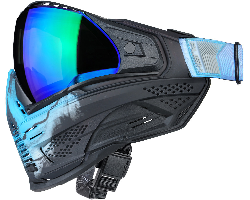 Push Unite XL Paintball Mask - Infamous Blue Fade Skull