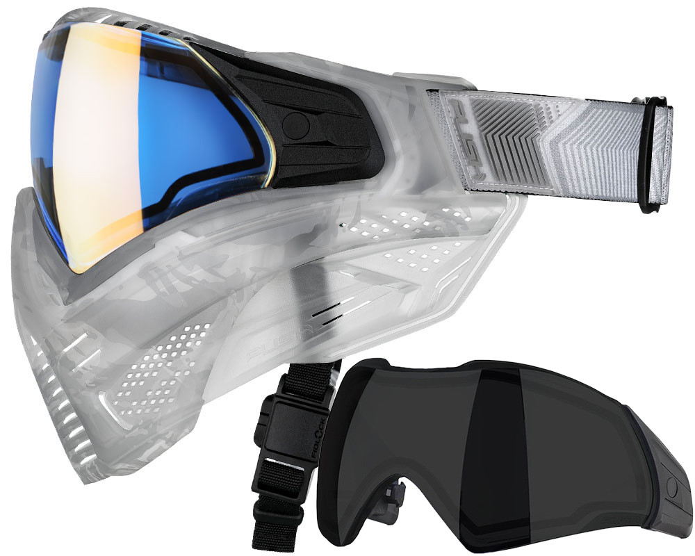 NEW Push Unite Paintball Mask - Blood Camo - Chrome Red Lens