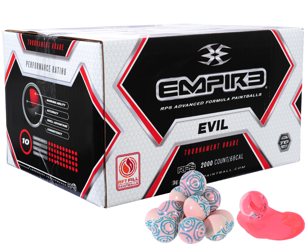 Empire Evil 2,000 Round Paintball Case - White/White Shell w