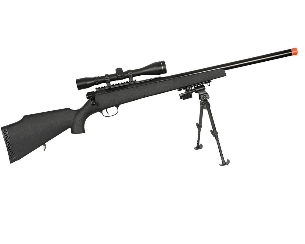 UHC Super X-9 Swat Sniper Rifle Bolt Action Airsoft Gun - Black