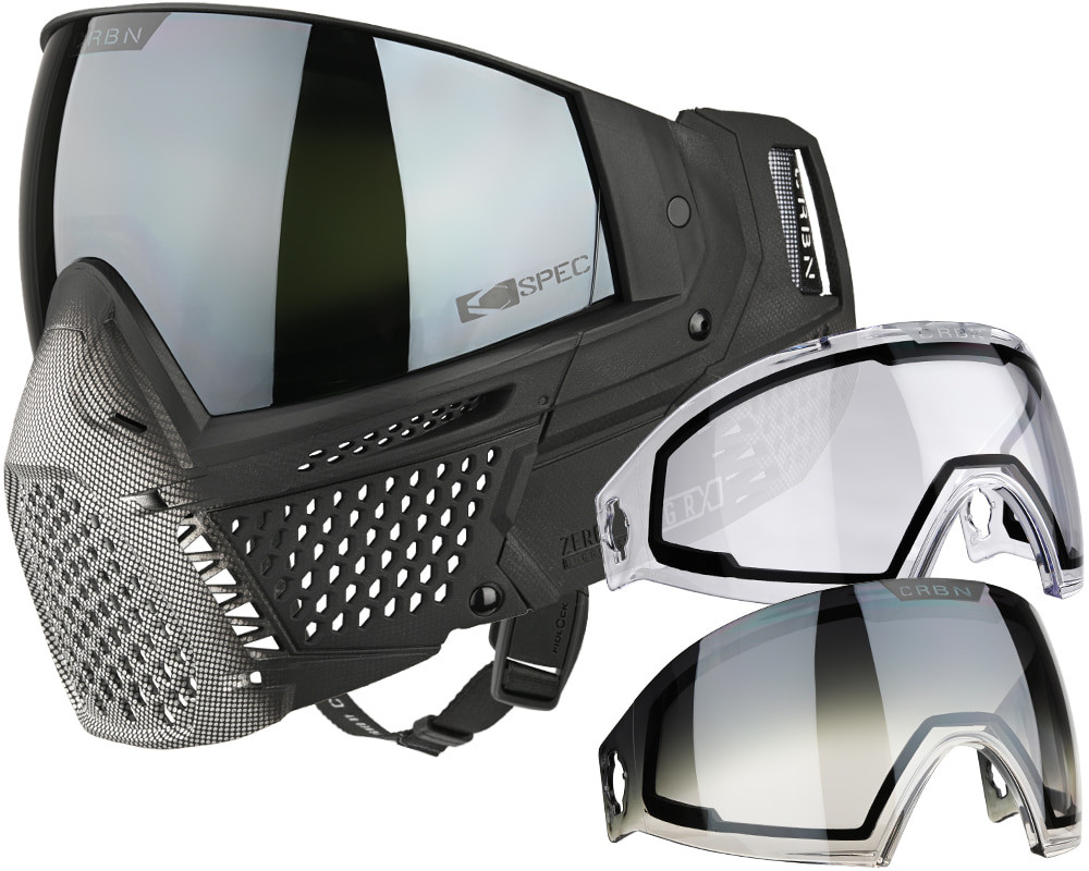 Carbon CRBN Zero GRX Paintball Mask (Less Coverage) - Halftone Silver