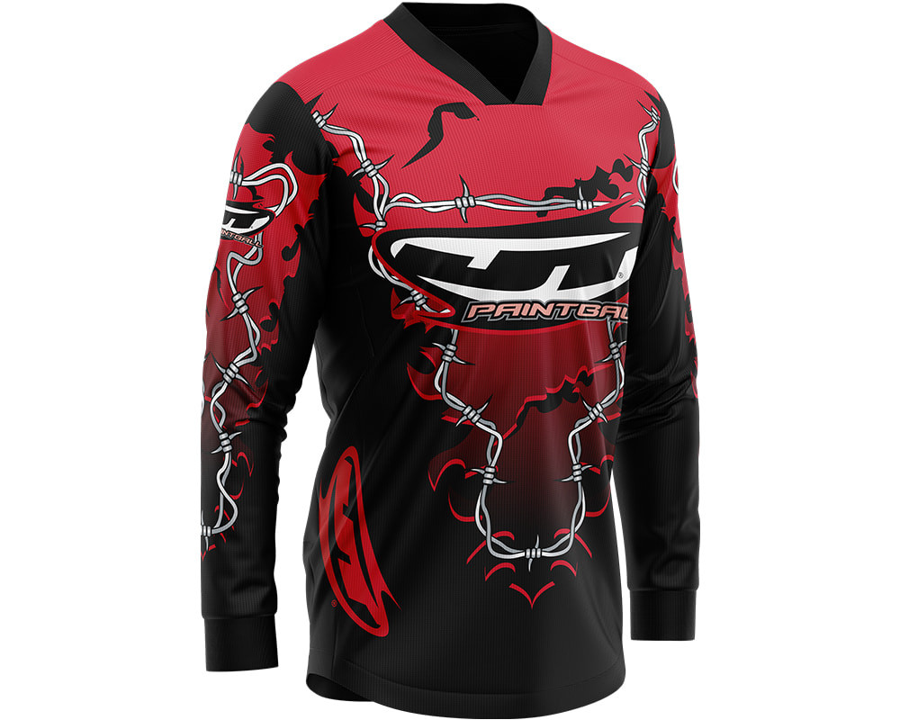 JT Glide Paintball Jersey - Barbed Wire Red