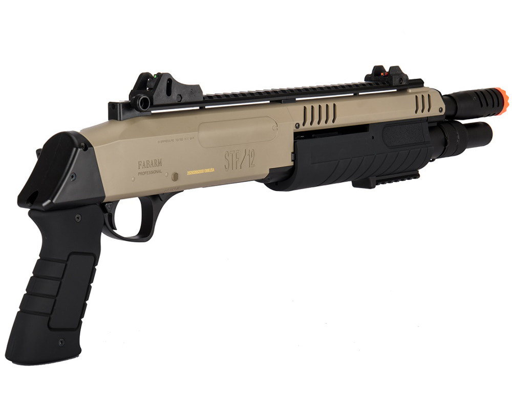 FO Fabarm STF/12-18 Long Tan | Pacchetto pistola Airsoft (pallini in PVC). Arma ad aria compressa a molla. Calibro 6 mm (Potenza