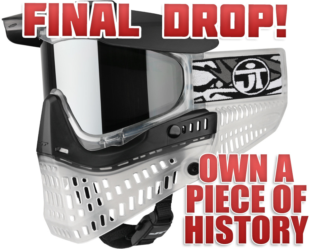 JT ProFlex Paintball Mask - Ice Series Clear w/ Prizm Chrome Lens