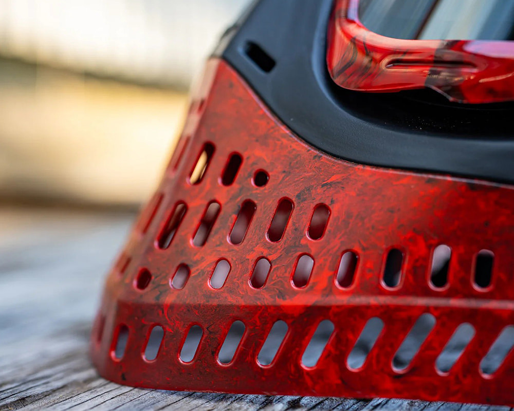 JT ProFlex Paintball Mask - Red/Black Marble Series - Home