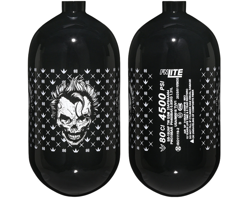 Bunkerkings FN Lite Air Tank - 80/4500 - Black Joker Skull
