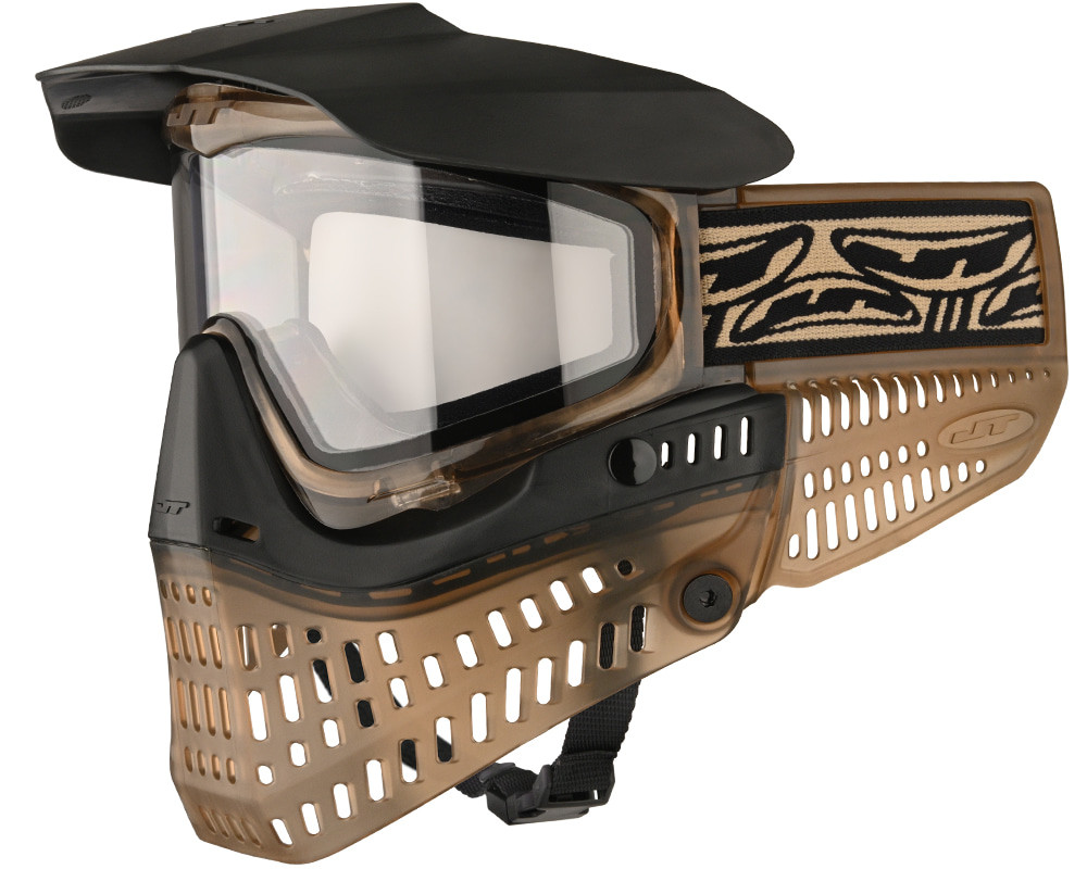 JT Proflex エアソフト ペイントボール ゴーグルマスク JT ProFlex Paintball Mask - Doodoo Brown Ice Dark w/ Clear Lens