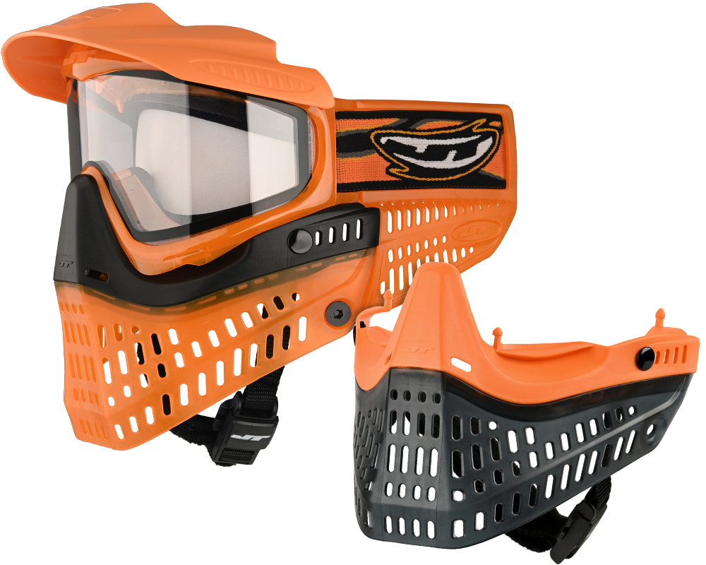 JT ProFlex Paintball Mask - Ice Series Orange w/ Clear Lens
