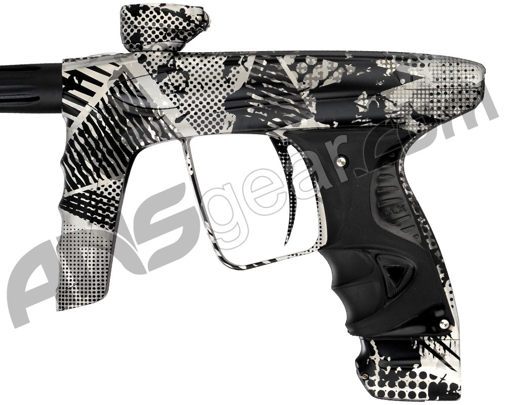 DLX Luxe Ice Paintball Gun Laser Engraved Grunge Dust Black/Dust Black