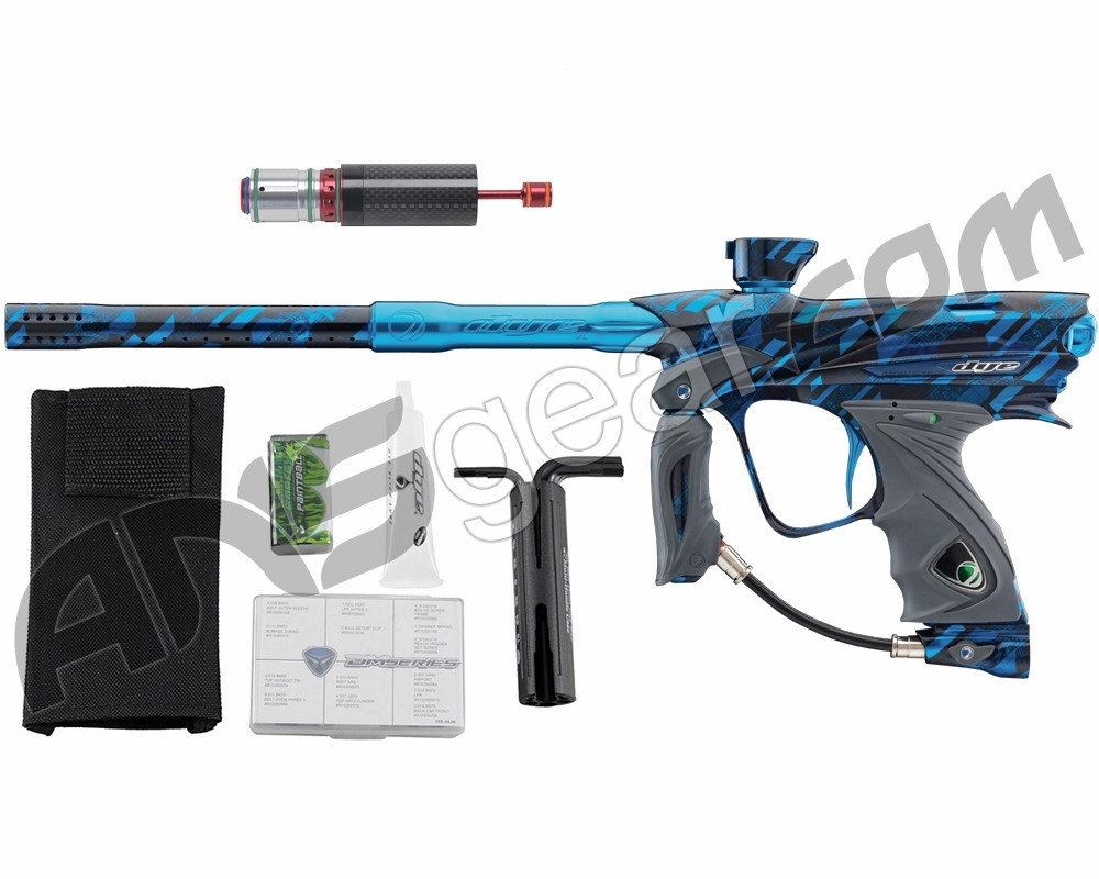 Dye DM13 Paintball Gun w/ CF Billy Wing Bolt - PGA Cubix Cyan
