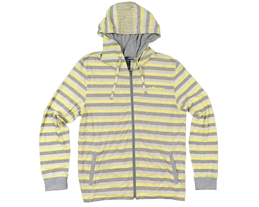 Dye Stripes Zip Up Hooded Sweatshirt - Yellow