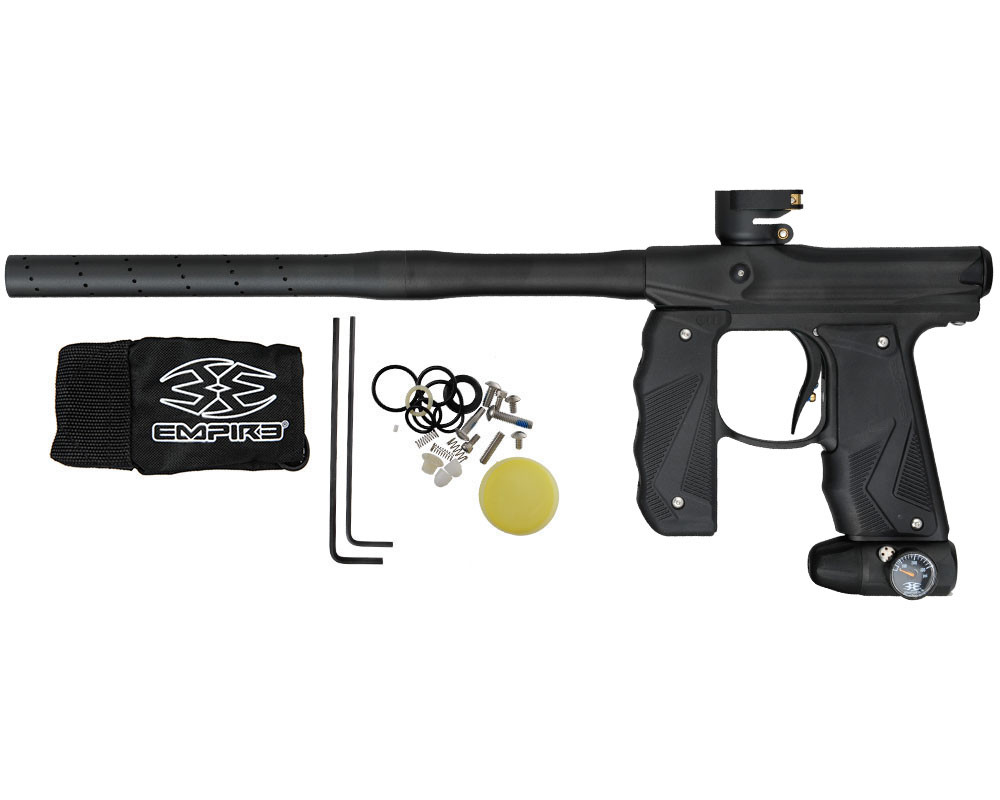 Empire Mini GS Paintball Gun w/ 2 Piece Barrel - Dust Black/Dust Black