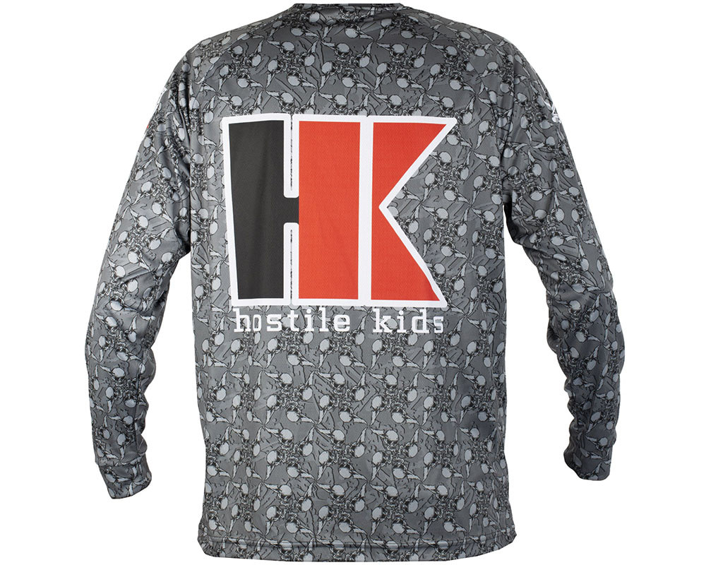T-shirt HK Army Dri-Fit – Gris Avec Crânes Noirs, Taille M, Neuf