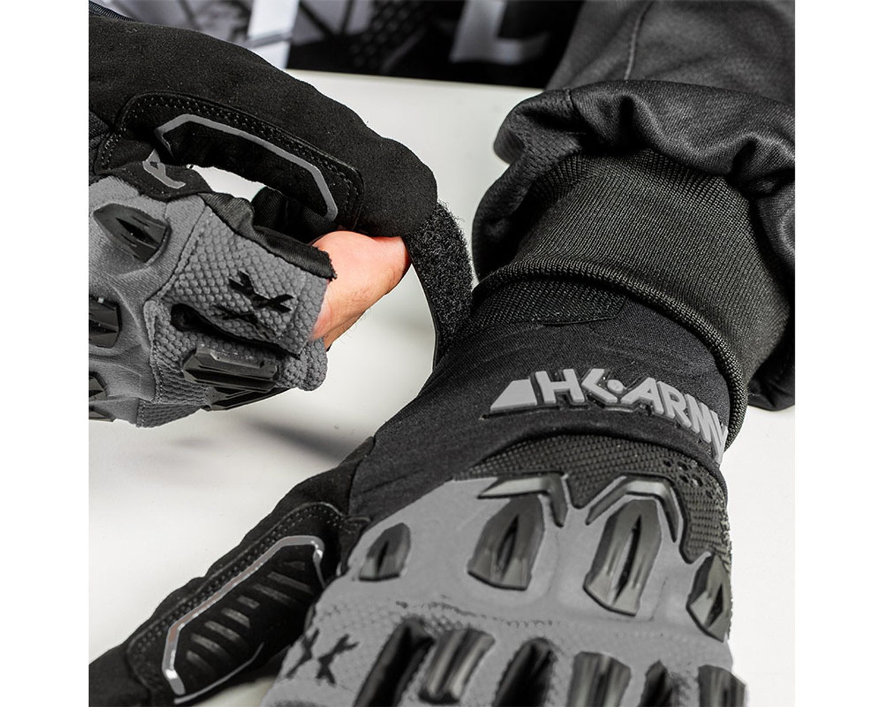 Exalt Paintball Skeleton Hand Death Grip Padded Gloves Black Small