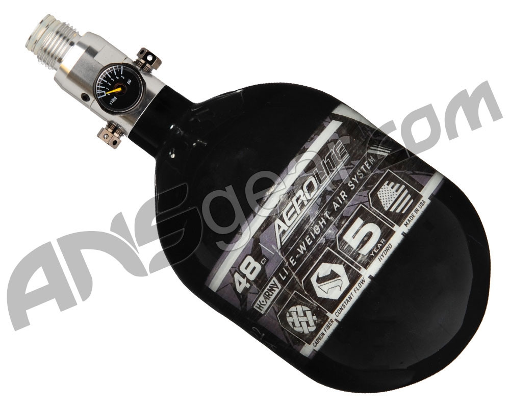 Bouteille Aérolite Armée HK Army Neuve - 48/4500 Psi En Carbone Transparent - Bouteille Seule Pour Paintball