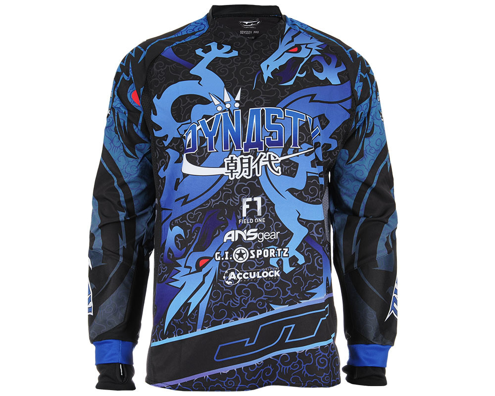 激レア JT Racing Paintball ゲームシャツ メキシコ メッシュ JT Team Dynasty Odyssey Pro Dragon Paintball Jersey - Blue