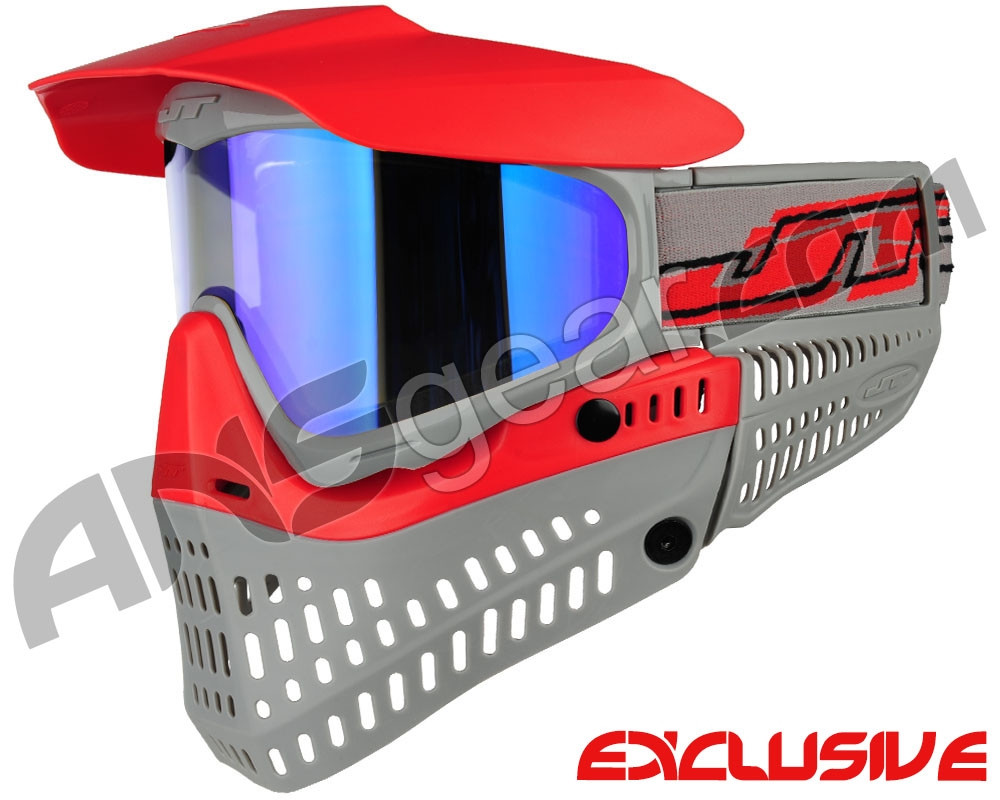 Jt ProFlex Thermal Paintball Mask - Red/Gray w/ Prizm 2.0 Sky Lens