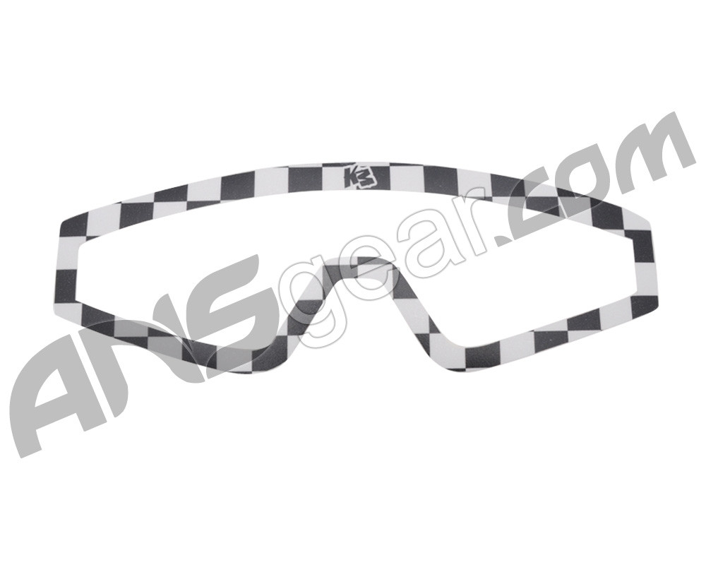 KM Paintball Mask Wraps Spectra Lens White Checkers