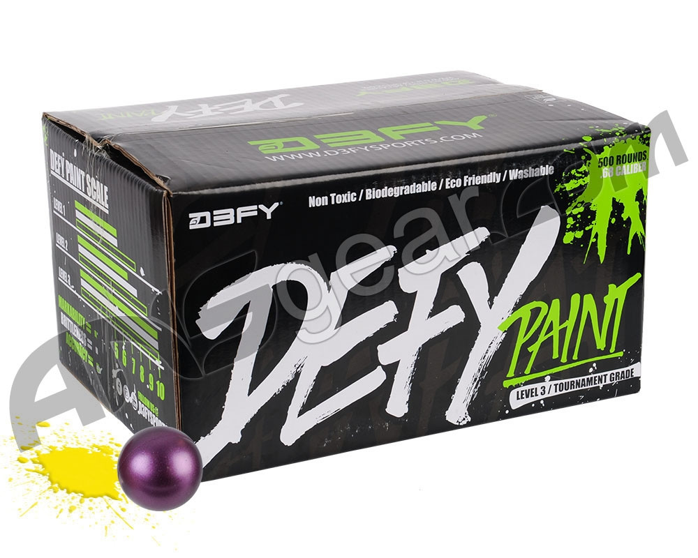 D3FY Sports Level 3 Tournament Paintball Case 500 Rounds - Purple