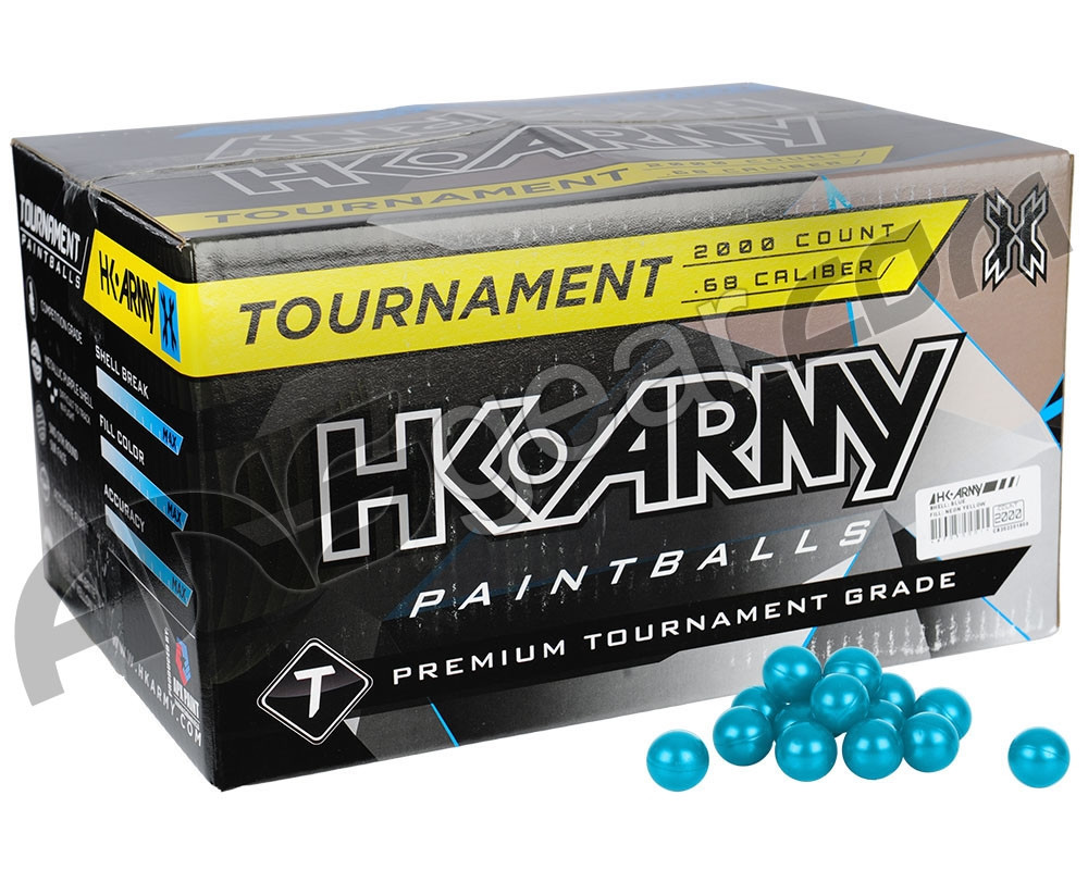 HK Army Tournament Paintballs Case 100 Rounds Neon Yellow Fill
